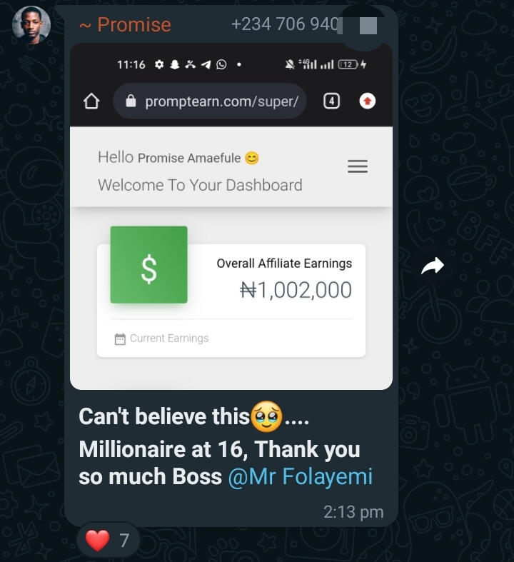 One of my students (16 years SSCE holder) crossed his first million naira from selling Digital courses online.