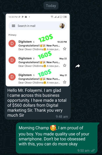 MY student (Okwor Chindinma) made 280,000 NGN [$560] in one week using the simple method I'll be sharing with you.